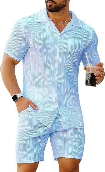 Mens Fashion Style - Erkek 2 Parça Takım Kısa Kollu