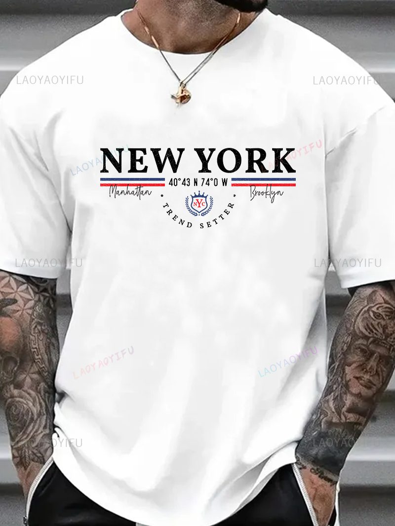 York Men'S Fashion - New York Letter Grafikli Tişört Unisex