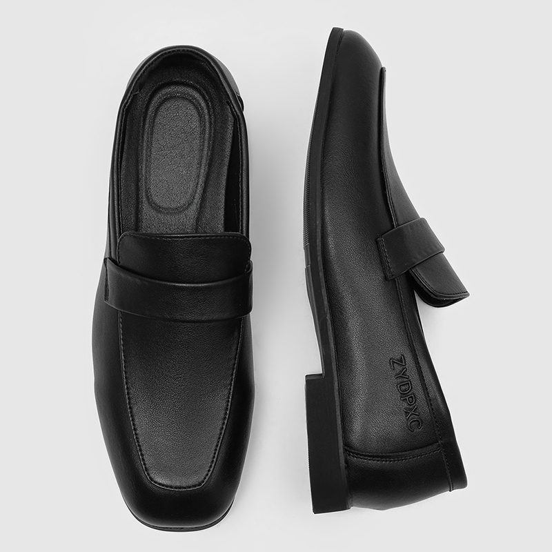 Men Fashion Elegant - Erkek Siyah Sade Şık Loafer'lar Yumuşak,