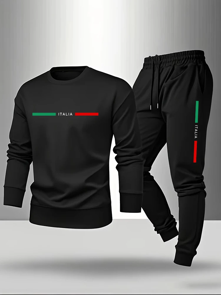 Men'S Fashion Outfits 2026 - İtalya Modası Erkekler O-Yaka Kapüşonlu Üst