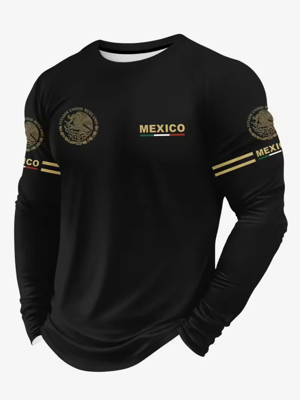 Mens Fashion Style - Erkek Meksika Kartal Baskılı Tişört, Moda