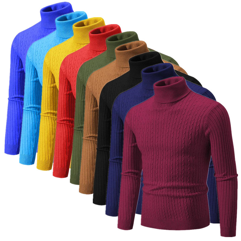 Turtleneck Sweater Men - 2025 Yeni Erkek Düz Renk Balıkçı