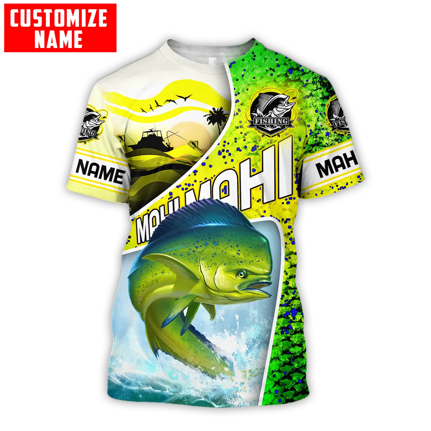 Men'S Fashion Names - Özel ad mahi-mahi balıkçılık ölçekler 3D