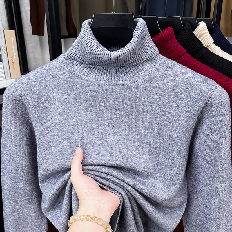 Turtleneck Sweater Men - Sonbahar Erkek Balıkçı Yaka Örme Kazak