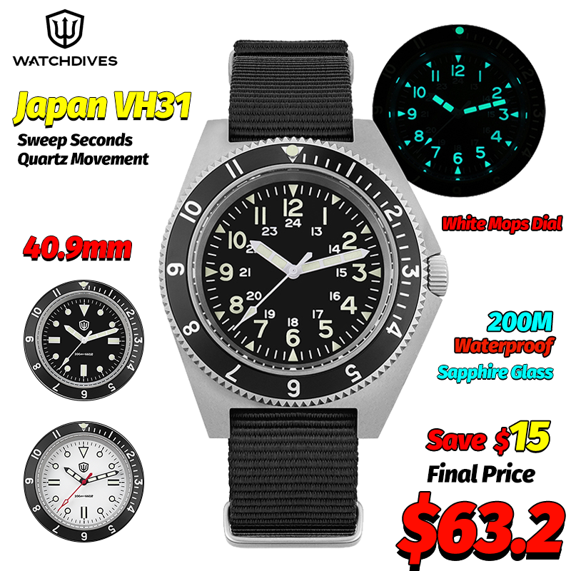 Men'S Fashion Jewelry - Watchdives WD1972 Kuvars İzle Safir Aydınlık
