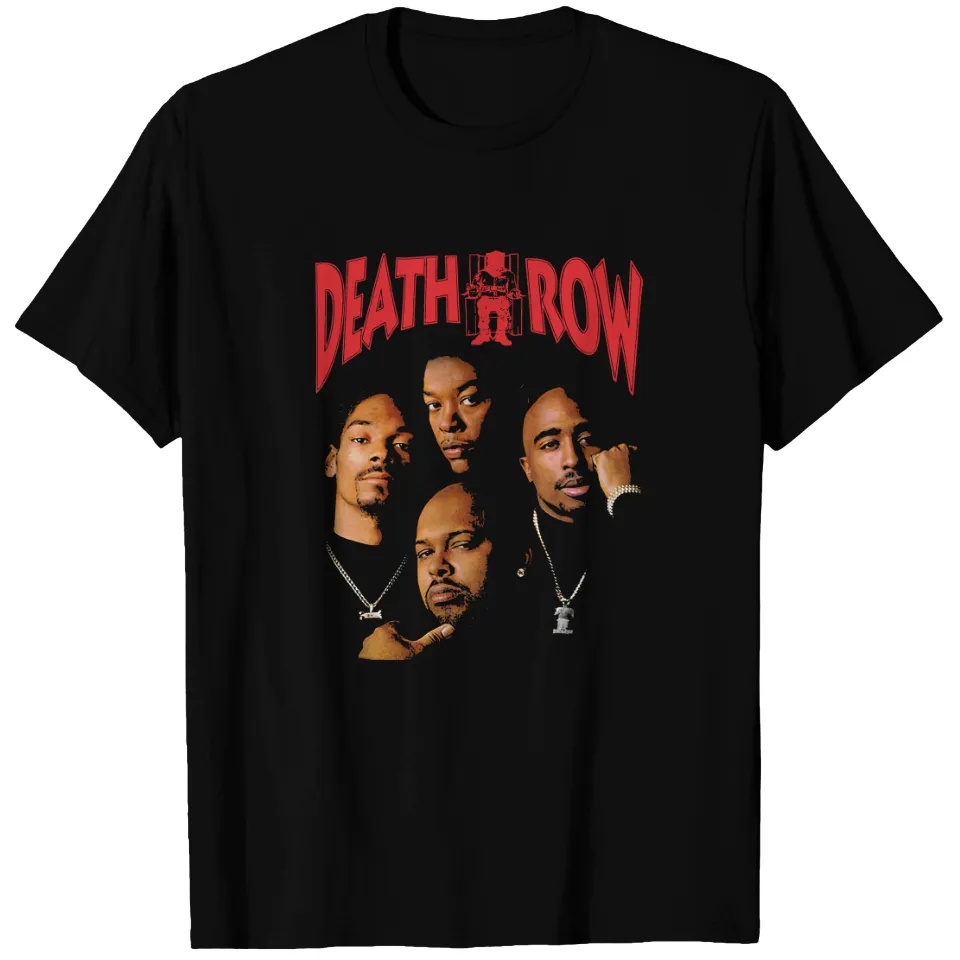 Mens Fashion Magazines - Siyah Baskılı Tişört Death Row Records