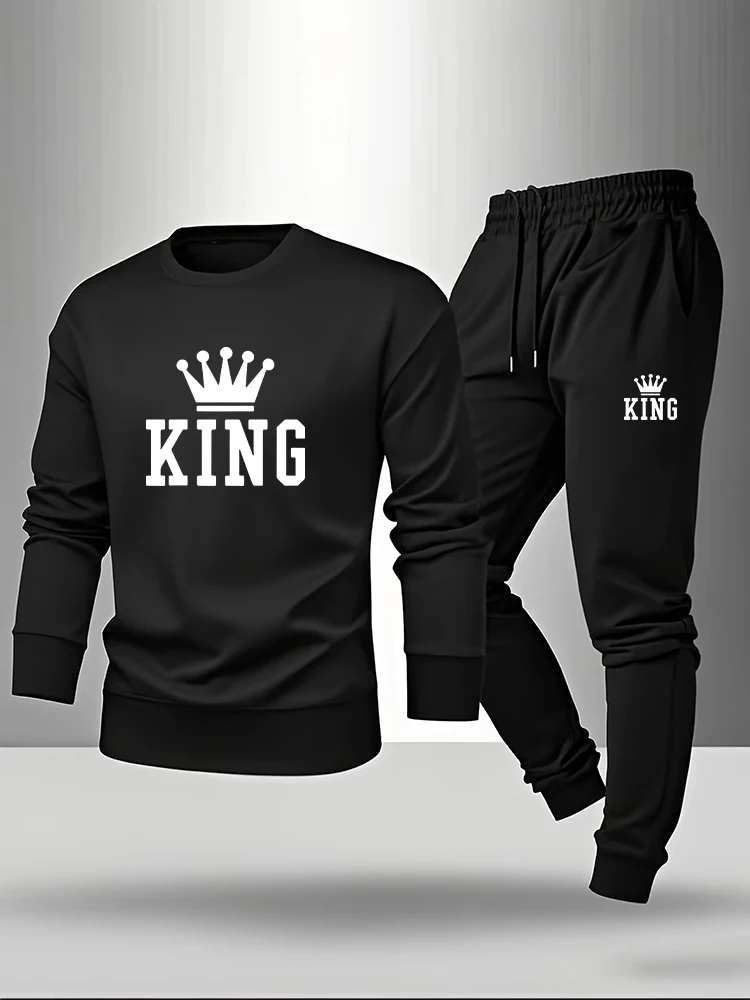 Men'S Fashion Outfits 2026 - King Pringt Erkekler Uzun Kollu Tişört