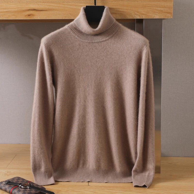Erkek % 100% saf Vizon kadife  - Turtleneck Sweater Men incelemesi ve fiyatı