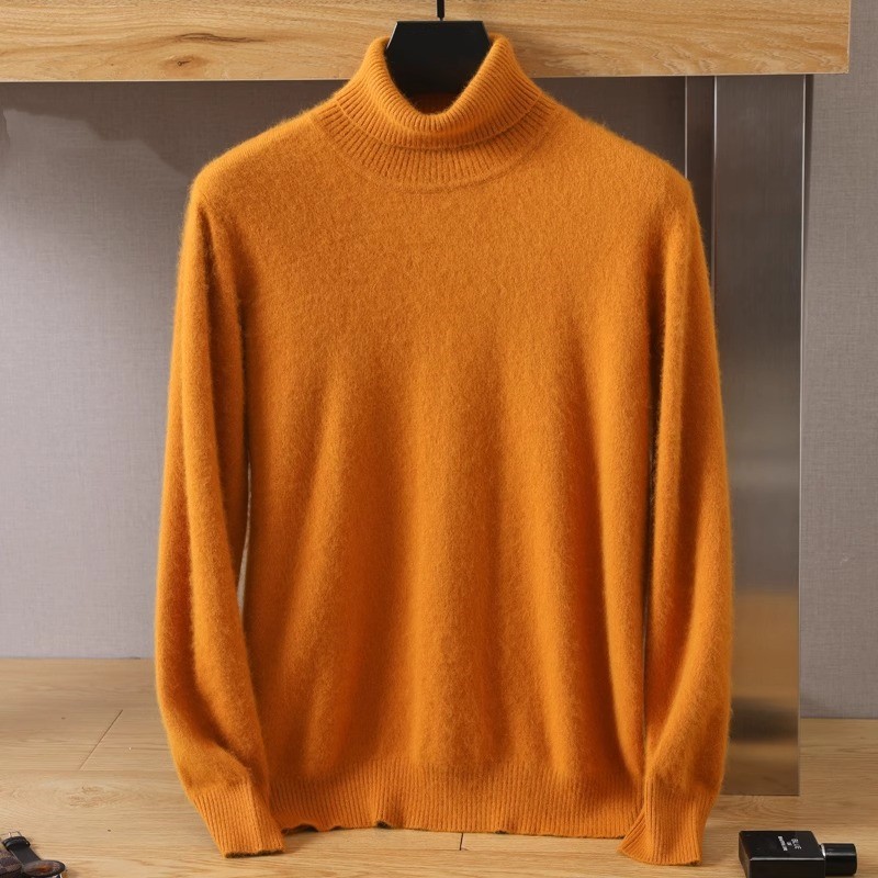 Erkek % 100% saf Vizon kadife  - Turtleneck Sweater Men incelemesi ve fiyatı